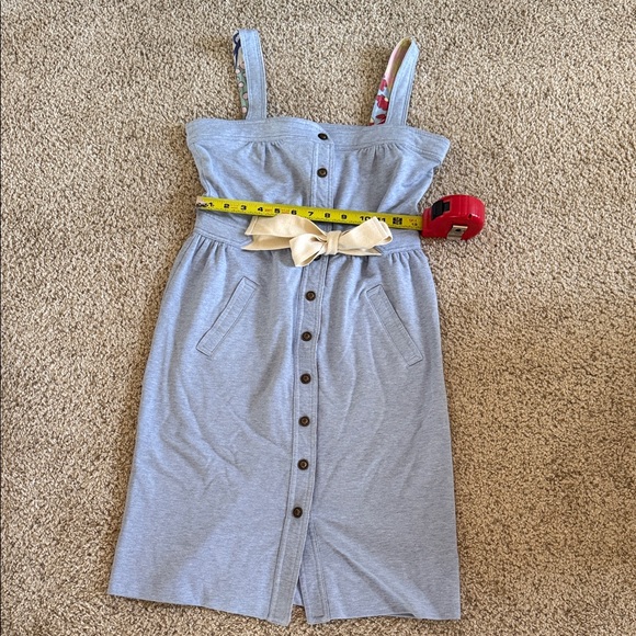 Anthropologie Dresses & Skirts - Anthropologie Allihop heathered blue Button-Down Dress with Bow Sz s